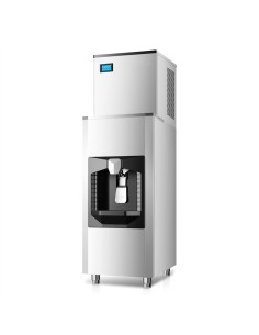 Professional Commercial Freestanding Ice Cube Maker 200kg/24h with 60kg Powered Storage Bin 585x680x1560mm