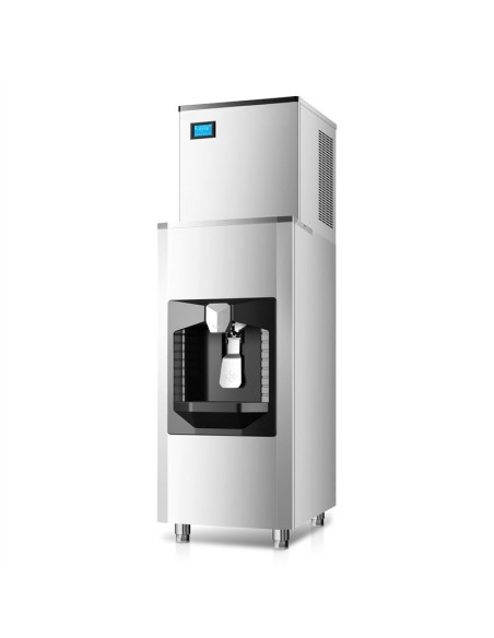 Professional Commercial Freestanding Ice Cube Maker 200kg/24h with 60kg Powered Storage Bin 585x680x1560mm