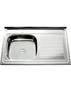 Professional Stainless Steel Sink Single Bowl with Right Drainer 800x500x150mm
