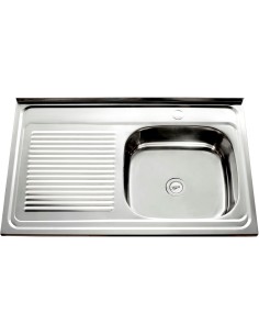 Professional Stainless Steel Sink Single Bowl with Left Drainer 800x500x150mm