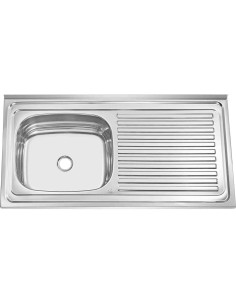 Professional Stainless Steel Sink Single Bowl with Right Drainer 1000x500x150mm