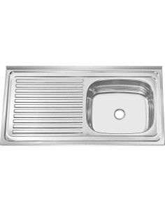 Professional Stainless Steel Sink Single Bowl with Right Drainer 1000x500x150mm 2