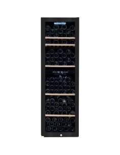 Professional Commercial Dual Zone Wine Cooler 242 Litres 126 Bottles Glass Door 5 Shelves 490x575x1546mm