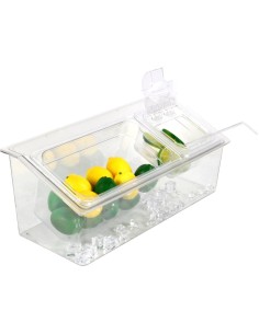 Chilled Condiment Holder including 1xGN1/3+1xGN1/6-100mm containers with lid Plastic | Stalwart DA- CHP06B3