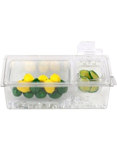 Chilled Condiment Holder including 1xGN1/3+1xGN1/6-100mm containers with lid Plastic | Stalwart DA- CHP06B3 2