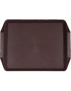 Fast Food Tray Brown ABS Plastic 400x285x19mm | Professional CS25GZFH733-DX