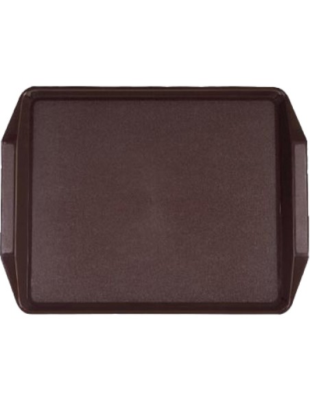 Fast Food Tray Brown ABS Plastic 400x285x19mm | Professional CS25GZFH733-DX