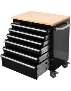Widebody Heavy Duty 72&quot Stainless Steel Rolling Tool Chest with Wooden Worktop 17 Drawers 1978x610x1000mm Silver | Professio