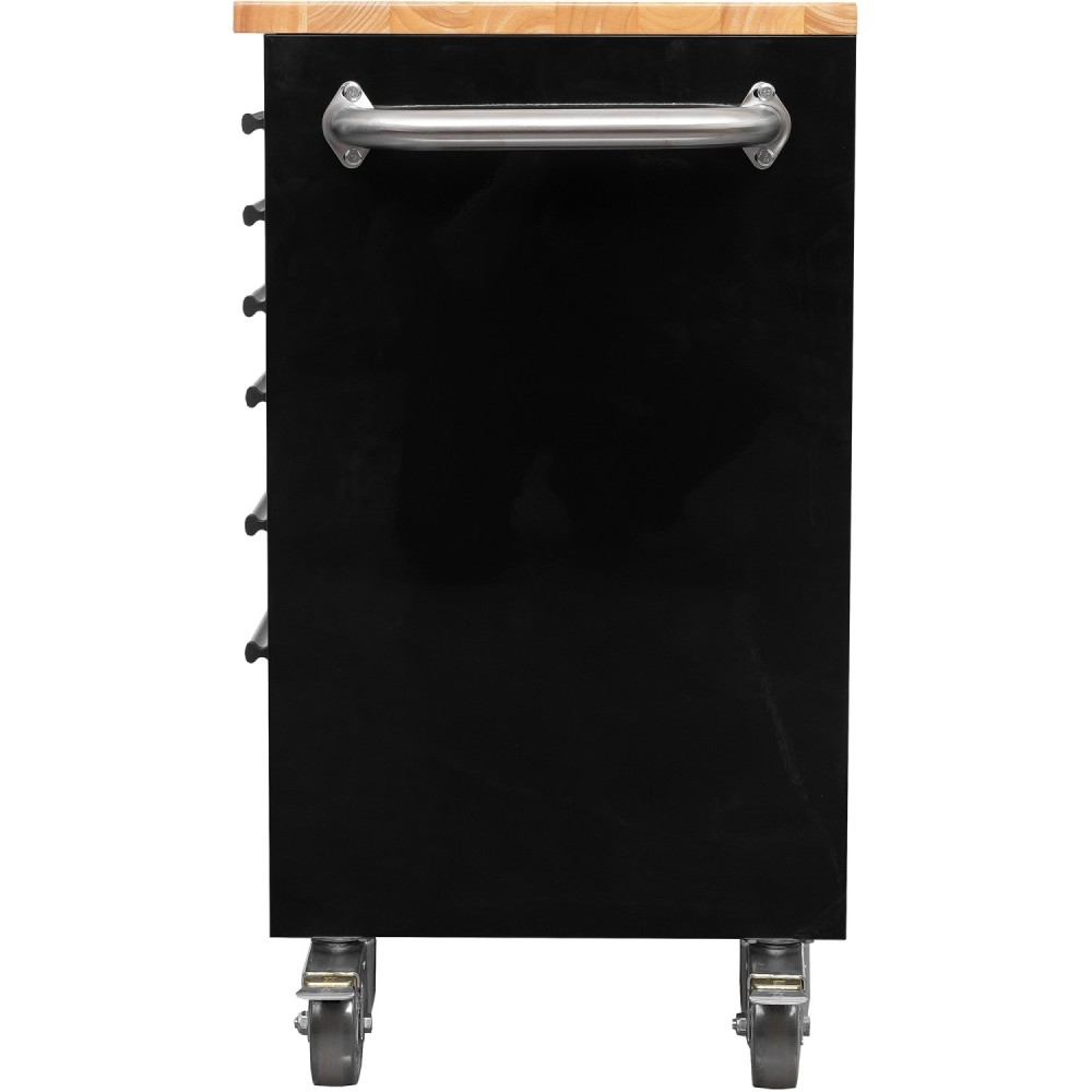Widebody Heavy Duty 72&quot Stainless Steel Rolling Tool Chest with Wooden Worktop 17 Drawers 1978x610x1000mm Silver | Professio