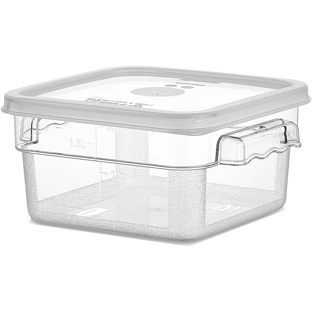 Pack of 12 Food storage Container with lid 1.9 litre 201x189x97mm Polypropylene | Stalwart DA-GSPP2+GSPPL2