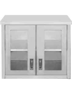 Professional Built to Last Commercial Wall Cabinet Cupboard Glass Doors Stainless Steel 800x400x650mm For Commercial Kitchens 2