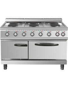 Professional-Grade Commercial Electric Cooker 6 Burners (6x2000W) with Electric Oven (4800W) 1050x700x920xmm For Commercial Kitc 2