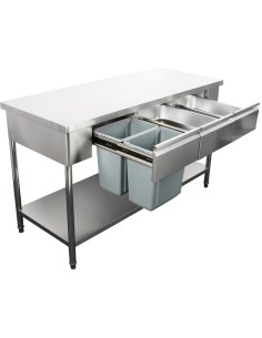 Professional Built to Last Premium Commercial Work table with 3 drawers Stainless steel Bottom shelf 1800x600x900mm For Commerci 2
