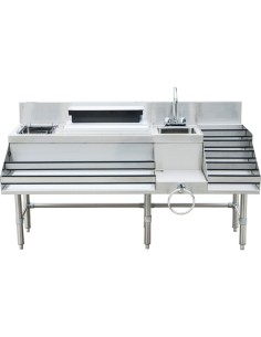 Professional Commercial-Grade Commercial Stainless Steel Cocktail Station with Backsplash 5 Tier Bottle Display 1675x760x760mm F 2