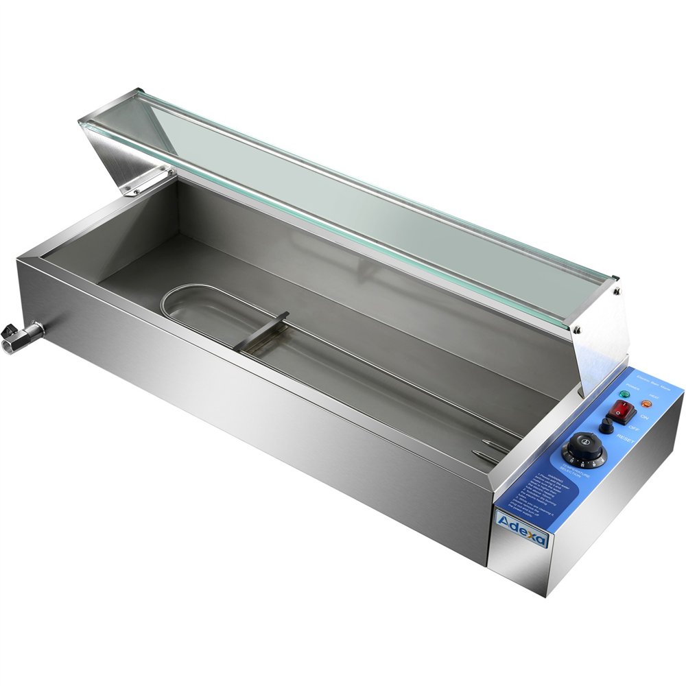 Commercial Bain Marie with Glass top sneeze guard 3xGN1/2 