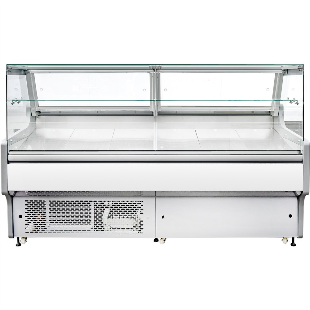 Serve over Deli counter White front Straight glass front Width 1955mm 