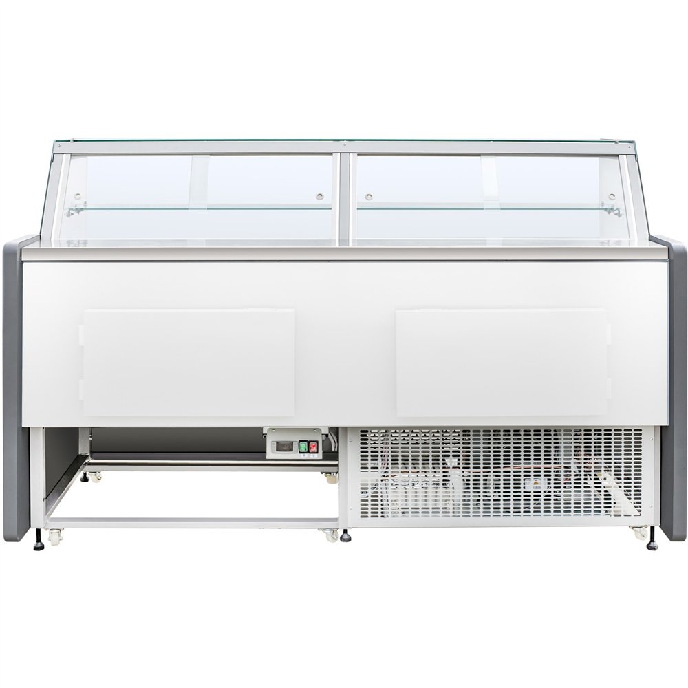 Serve over Deli counter White front Straight glass front Width 1955mm 
