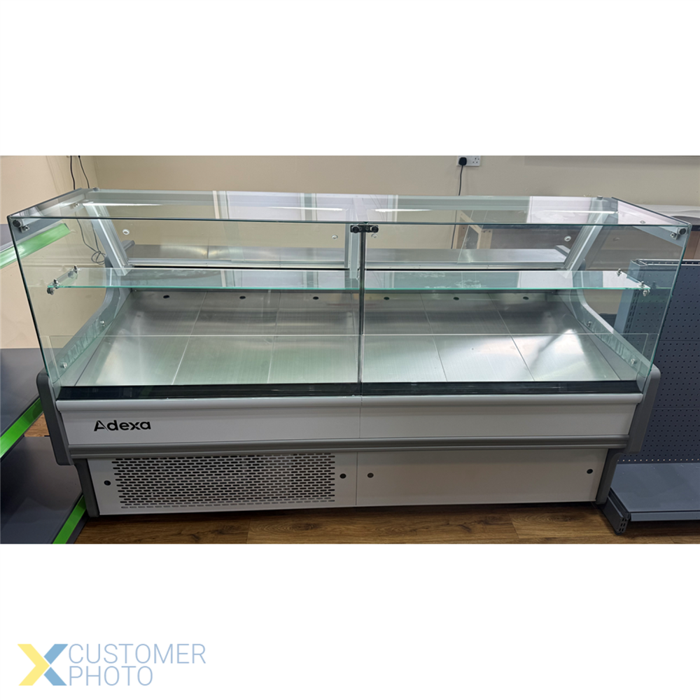 Serve over Deli counter White front Straight glass front Width 1955mm 