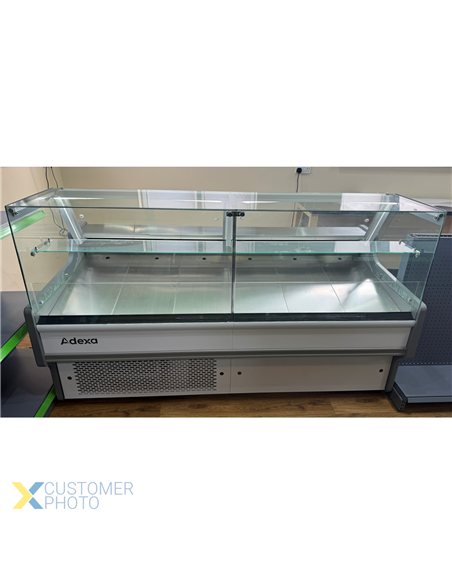 Serve over Deli counter White front Straight glass front Width 1955mm 