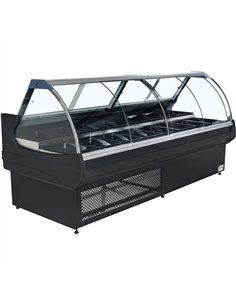 Serve over Deli counter Curved glass front Width 1980mm 