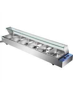 Commercial Bain Marie with Glass top sneeze guard 6xGN1/2  2