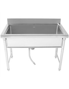 Commercial Stainless Steel Pot Wash Sink with Single Bowl and Splashback 1200x700x850mm  2