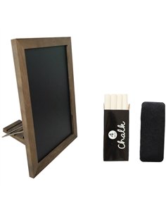 Tabletop Magnetic Chalk Board with Magnetic Surface and Adjustable Stand Brown Frame 11&quot×15&quot (279×381mm)  2