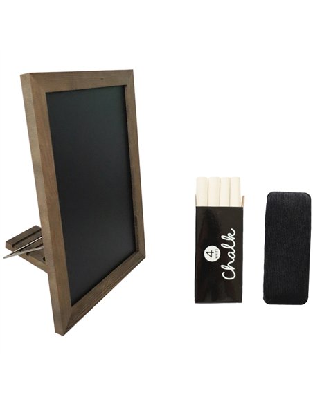 Tabletop Magnetic Chalk Board with Magnetic Surface and Adjustable Stand Brown Frame 11&quot×15&quot (279×381mm) 
