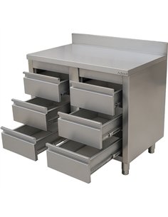 Commercial Stainless Steel Cabinet with 6 Drawers 1000×600×900mm 