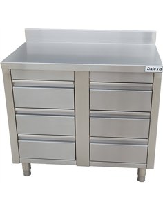 Commercial Stainless Steel Cabinet with 6 Drawers 1000×600×900mm  2