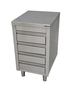 Commercial Stainless Steel Cabinet with 4 Drawers 500×600×900mm  2