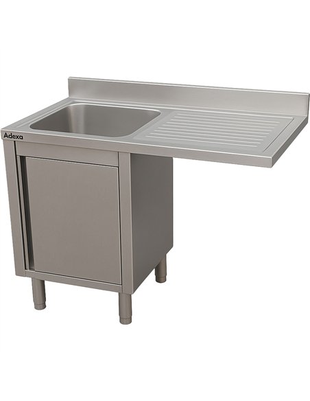 Stainless Steel Single Bowl Sink Unit with Right Drainer &amp Cabinet 1200×700×950mm 