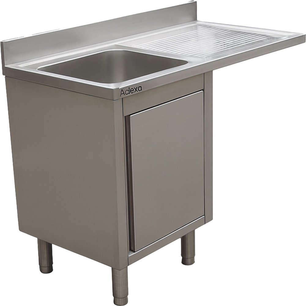 Stainless Steel Single Bowl Sink Unit with Right Drainer &amp Cabinet 1200×700×950mm 