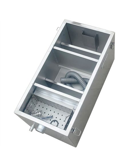 Commercial Stainless Steel Grease Trap with Lid and Outlet Valve 500x300x300mm 