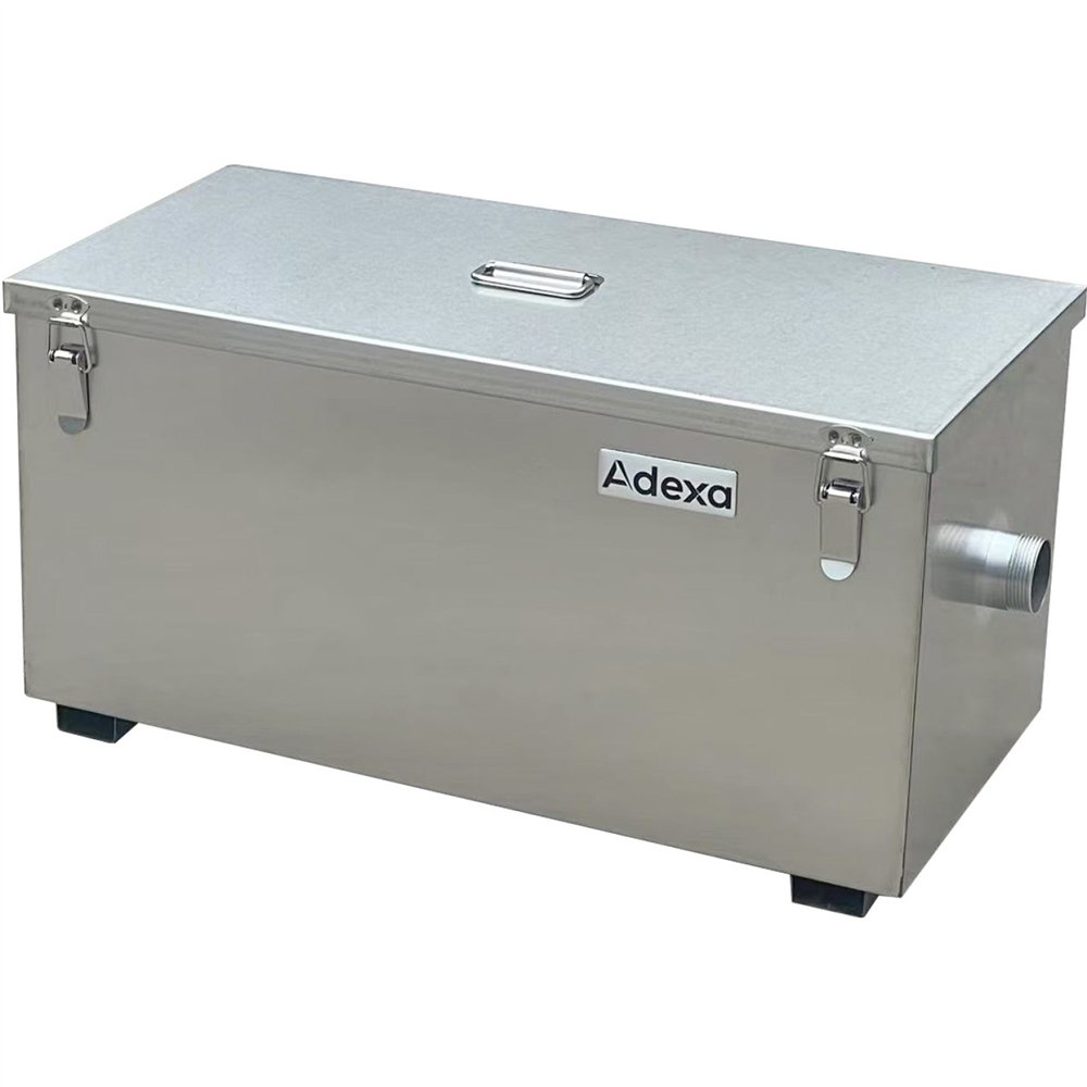 Commercial Stainless Steel Grease Trap with Lid and Outlet Valve 600x400x300mm 
