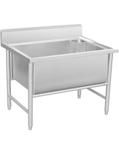 Commercial 1 Large Bowl Pot Wash Sink with Splashback 1200x700x950 