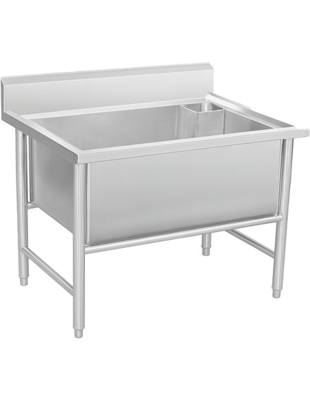 Commercial 1 Large Bowl Pot Wash Sink with Splashback 1200x700x950 