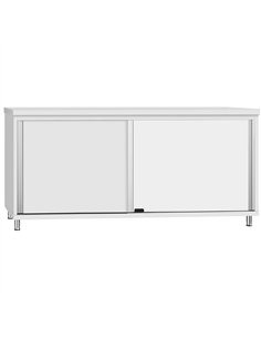 Commercial Stainless Steel Sliding Door Work Table Cabinet 1600x500x850mm 