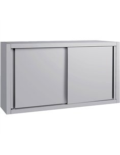 Commercial Stainless Steel Wall Cabinet with Sliding Doors and Inner Shelf 1500x500x650mm 