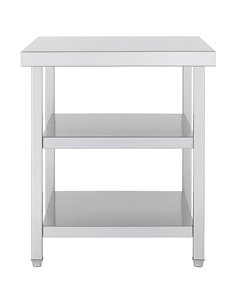 Commercial 3-Tier Stainless Steel Work Table with Undershelves 600x600x850mm 
