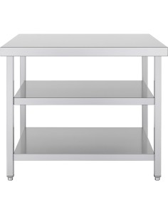 Commercial 3-Tier Stainless Steel Work Table with Undershelves 900x600x850mm 