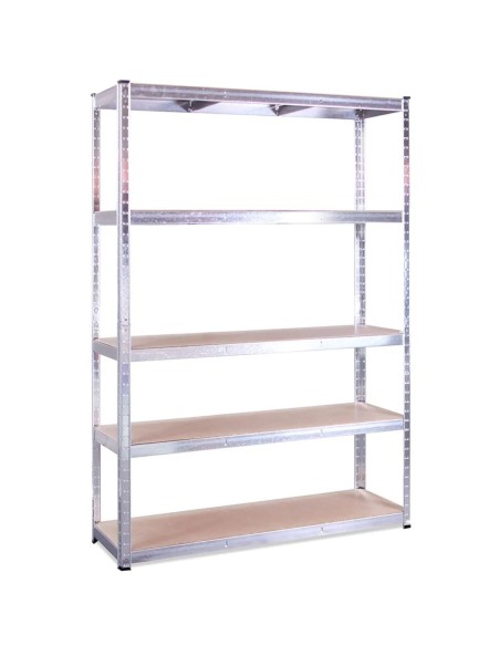Commercial Galvanized Steel Heavy Duty Shelving Unit 5 Shelves 1375kg Loading Capacity 900x450x1800mm | Stalwart DA-MD9045SILVER