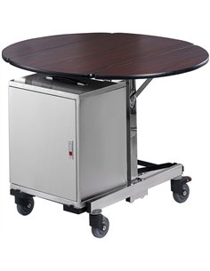 Foldable Hotel Serving Table Redwood Finish 1080×910×760mm  2