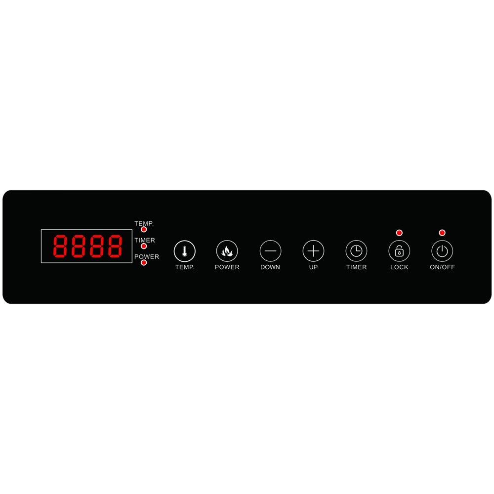 Commercial Countertop Double Front-to-Back Induction Cooker with Legs 7000W (3500W+3500W) Touch Control Hardwired 