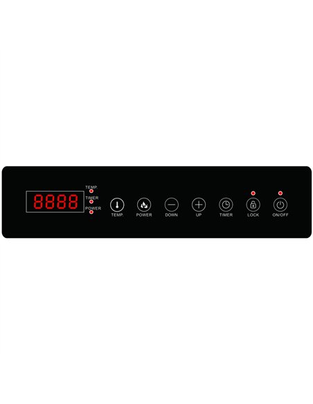 Commercial Countertop Double Front-to-Back Induction Cooker with Legs 7000W (3500W+3500W) Touch Control Hardwired 