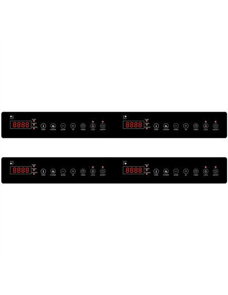 Commercial Countertop 4-Zone Induction Cooker with Legs 14kW (4 × 3500W) Touch Control Hardwired 