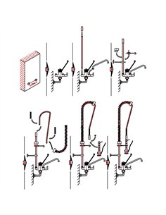 Commercial Wall-Mounted Pre-Rinse Spray Unit with Add-On Faucet &amp 6&quot Centres Chrome  2
