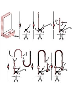 Commercial Deck-Mounted Mini Pre-Rinse Spray Unit with Add-On Faucet Chrome  2