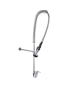 Commercial Deck-Mounted Pre-Rinse Spray Unit with Wall Bracket Chrome 