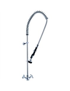 Commercial Deck-Mounted Pre-Rinse Spray Unit with Wall Bracket Chrome 